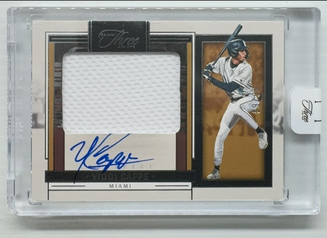 Yiddi Cappe 2024 Panini Three and Two #PJA-YC Prospect Jersey Autographs /99 RAW