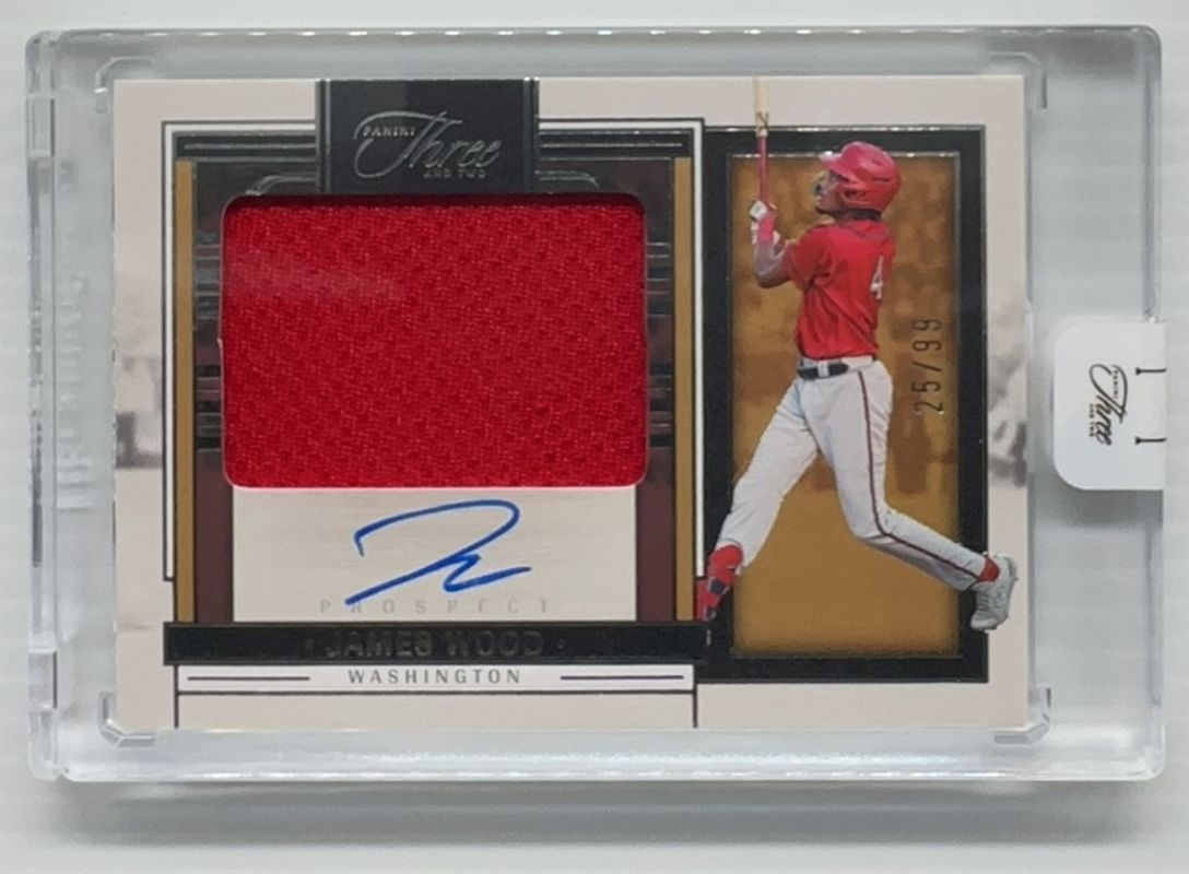 James Wood 2024 Panini Three and Two #PJA-JW Prospect Jersey Autographs /99 RAW
