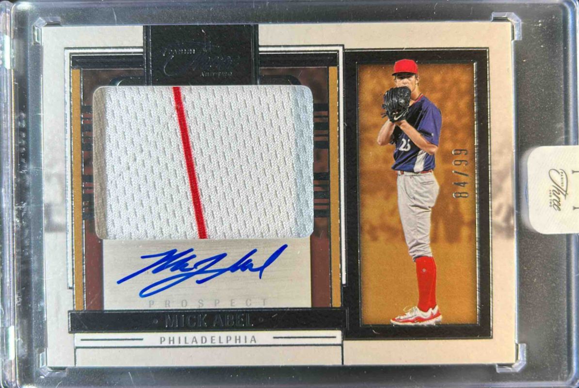 Mick Abel 2024 Panini Three and Two #PJA-MA Prospect Jersey Autographs /99 RAW