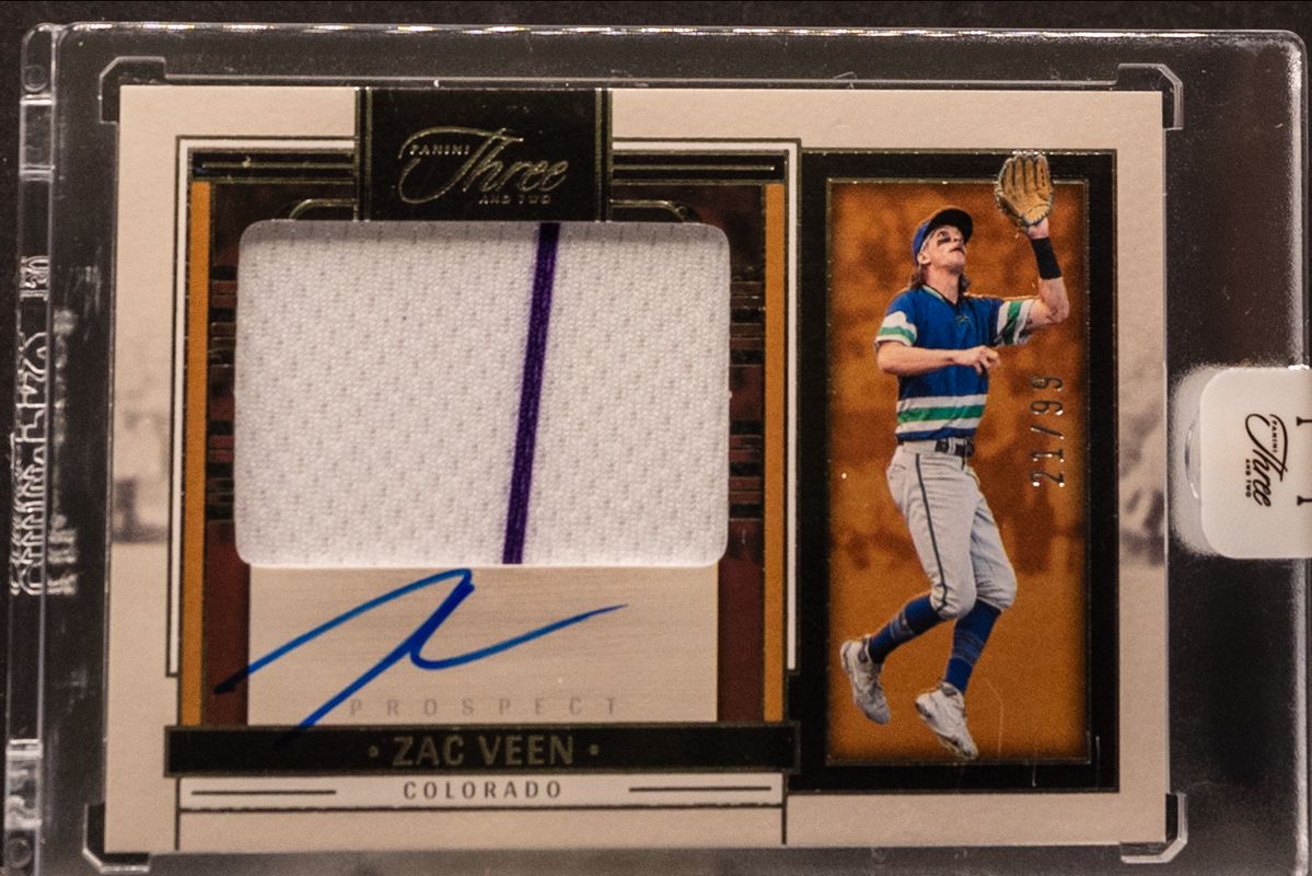 Zac Veen 2024 Panini Three and Two #PJA-ZV Prospect Jersey Autographs /99 RAW