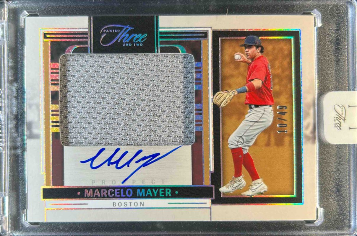 Marcelo Mayer 2024 Panini Three and Two #PJA-MM Prospect Jersey Autographs - Holo Silver /49 RAW