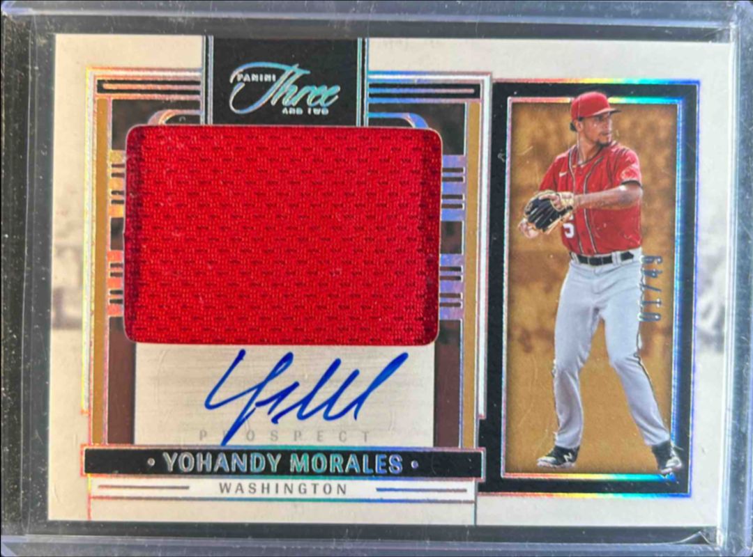 Yohandy Morales 2024 Panini Three and Two #PJA-YM Prospect Jersey Autographs - Holo Silver /49 RAW