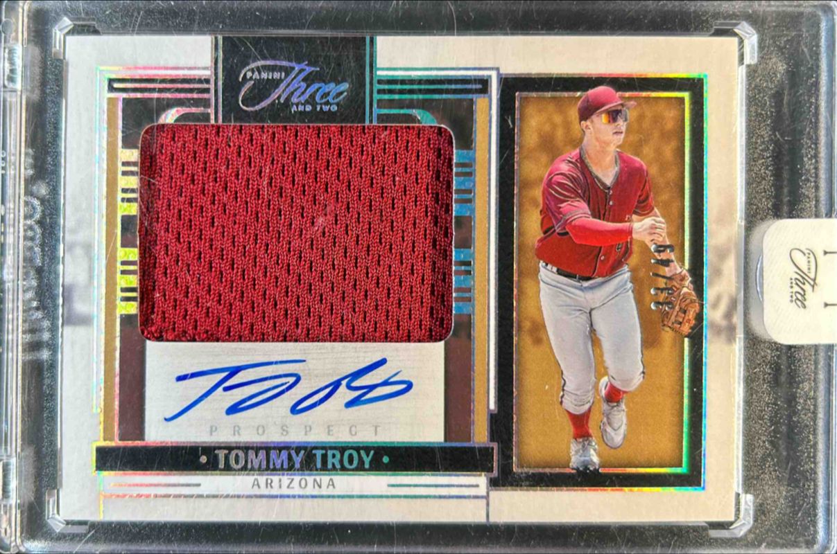 Tommy Troy 2024 Panini Three and Two #PJA-TT Prospect Jersey Autographs - Holo Silver /49 RAW