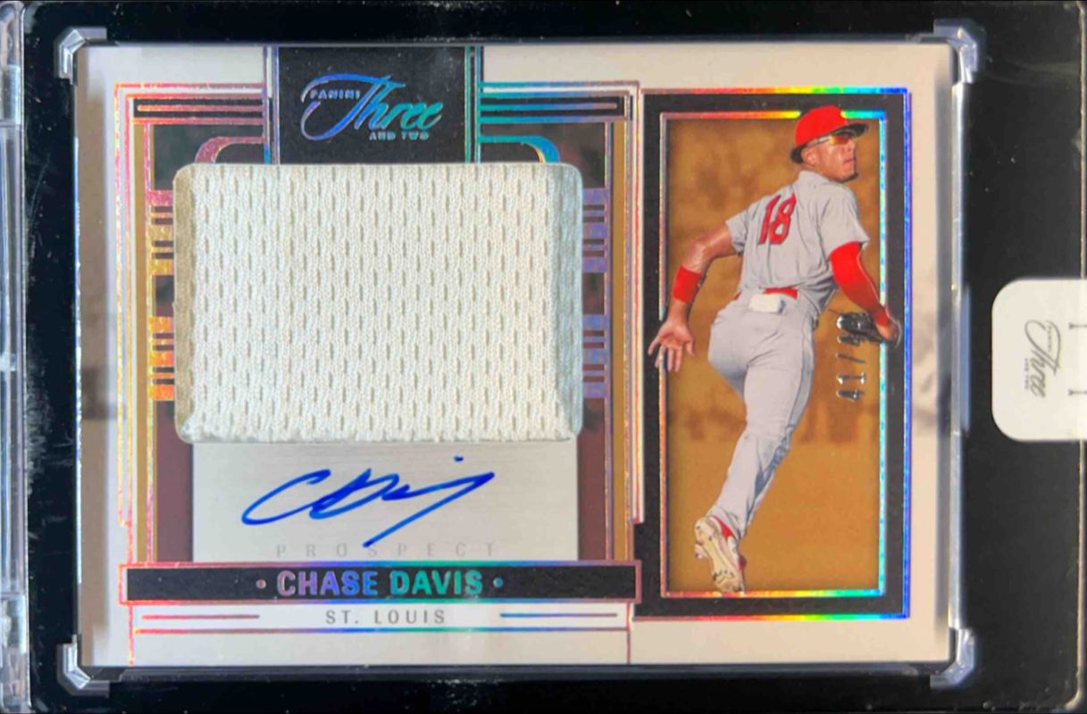 Chase Davis 2024 Panini Three and Two #PJA-CD Prospect Jersey Autographs - Holo Silver /49 RAW