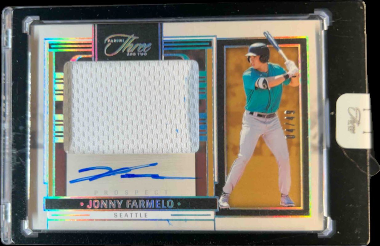 Jonny Farmelo 2024 Panini Three and Two #PJA-JF Prospect Jersey Autographs - Holo Silver /49 RAW