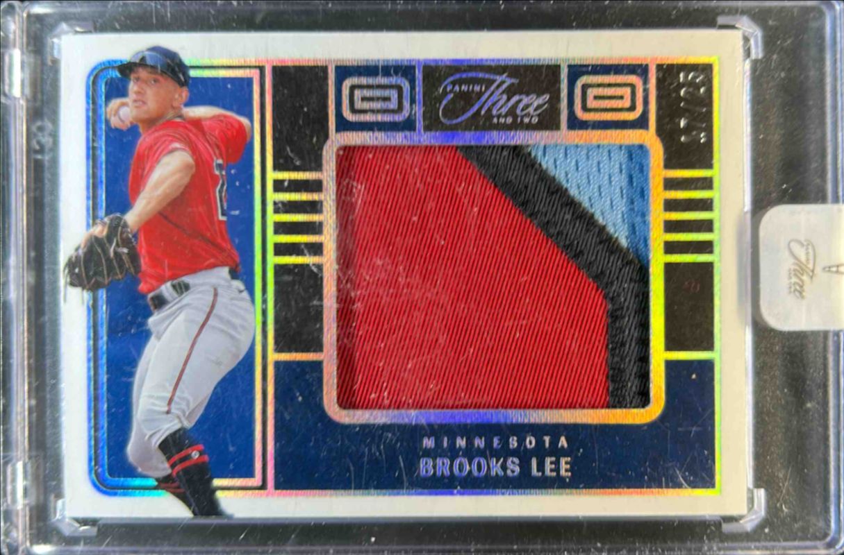 Brooks Lee 2023 Panini Three and Two #JS-BL Jumbo Swatches - Holo Silver /25 RAW
