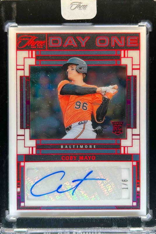 Coby Mayo 2024 Panini Three and Two #DOA-CM Day One Autographs - Red FOTL /6 RAW