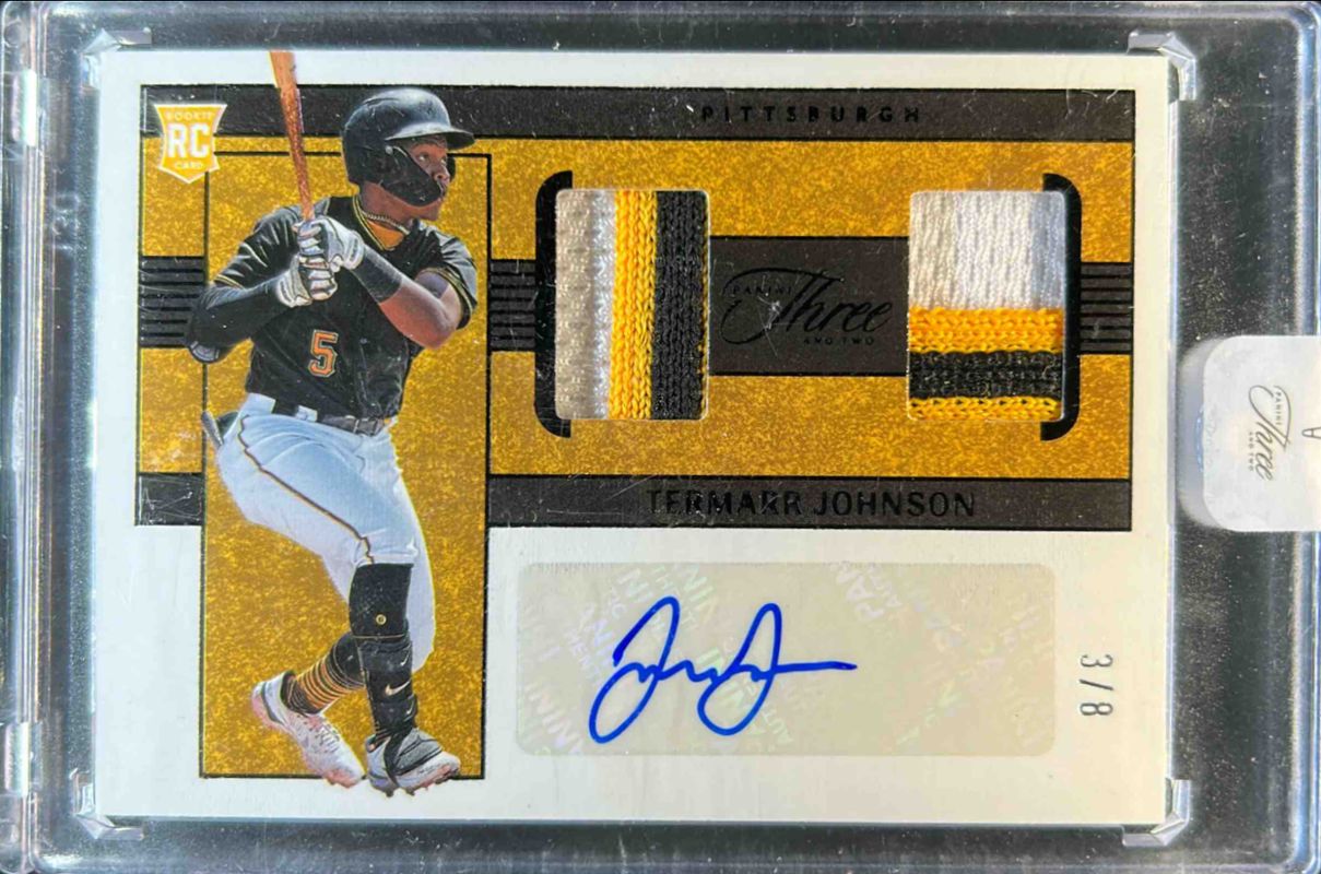 Termarr Johnson 2023 Panini Three and Two #DJA-JW Rookie Dual Jersey Autographs - Black /10 RAW