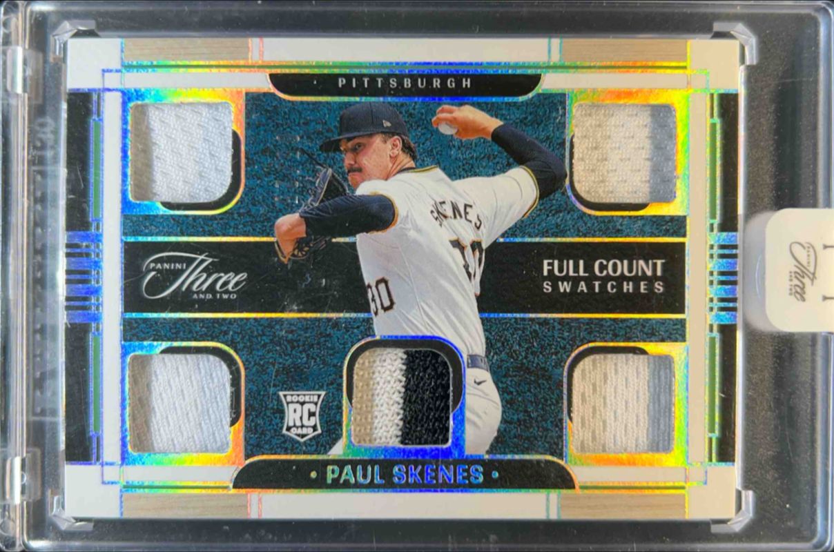 Paul Skenes 2024 Panini Three and Two #FCS-PS Full Count Swatches - Holo Silver /25 Rookie RAW