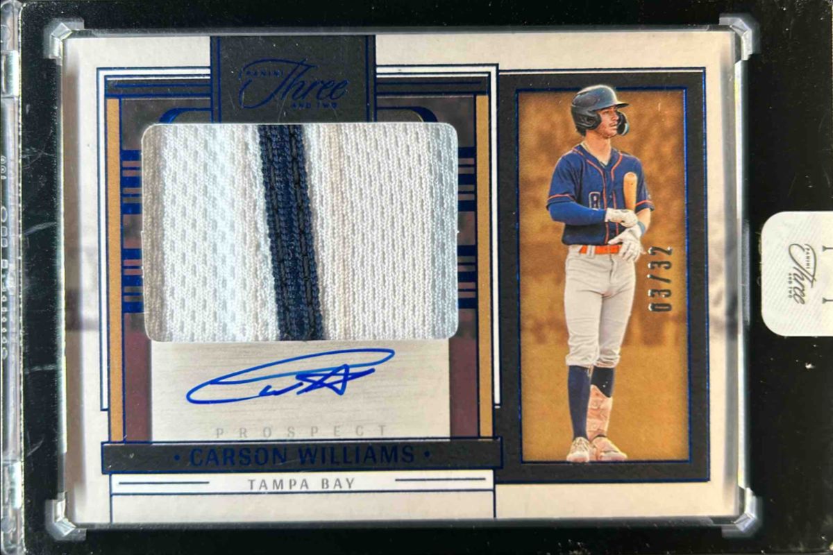 Carson Williams 2024 Panini Three and Two #PJA-CW Prospect Jersey Autographs - Full Count /32 RAW