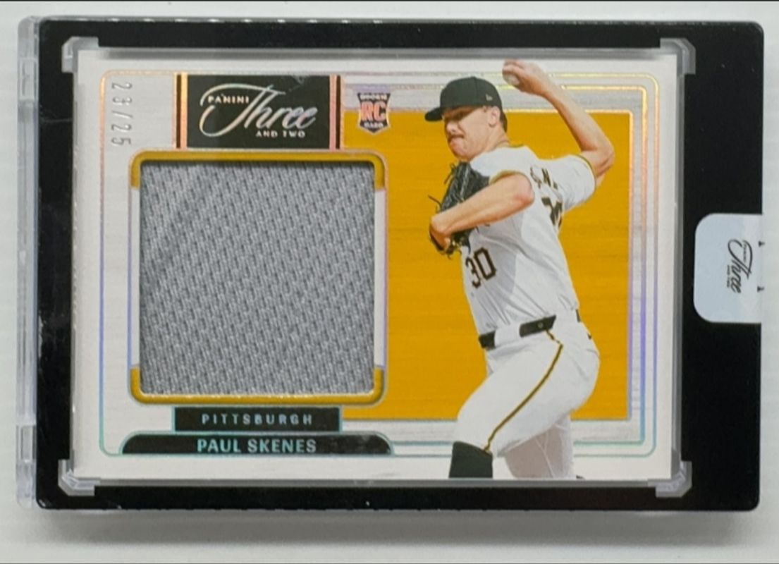 Paul Skenes 2024 Panini Three and Two #PS-PS Prospect Swatches - Holo Silver /25 Rookie RAW