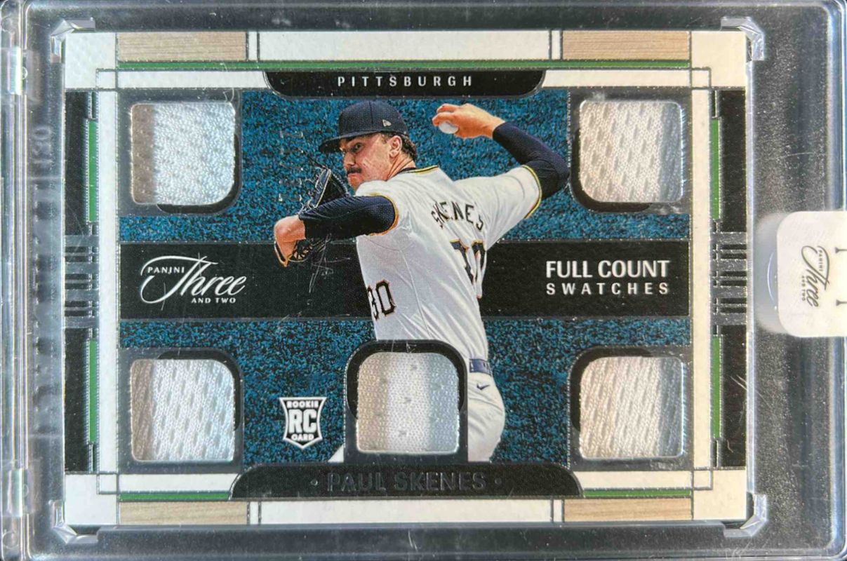 Paul Skenes 2024 Panini Three and Two #FCS-PS Full Count Swatches /32 Rookie RAW