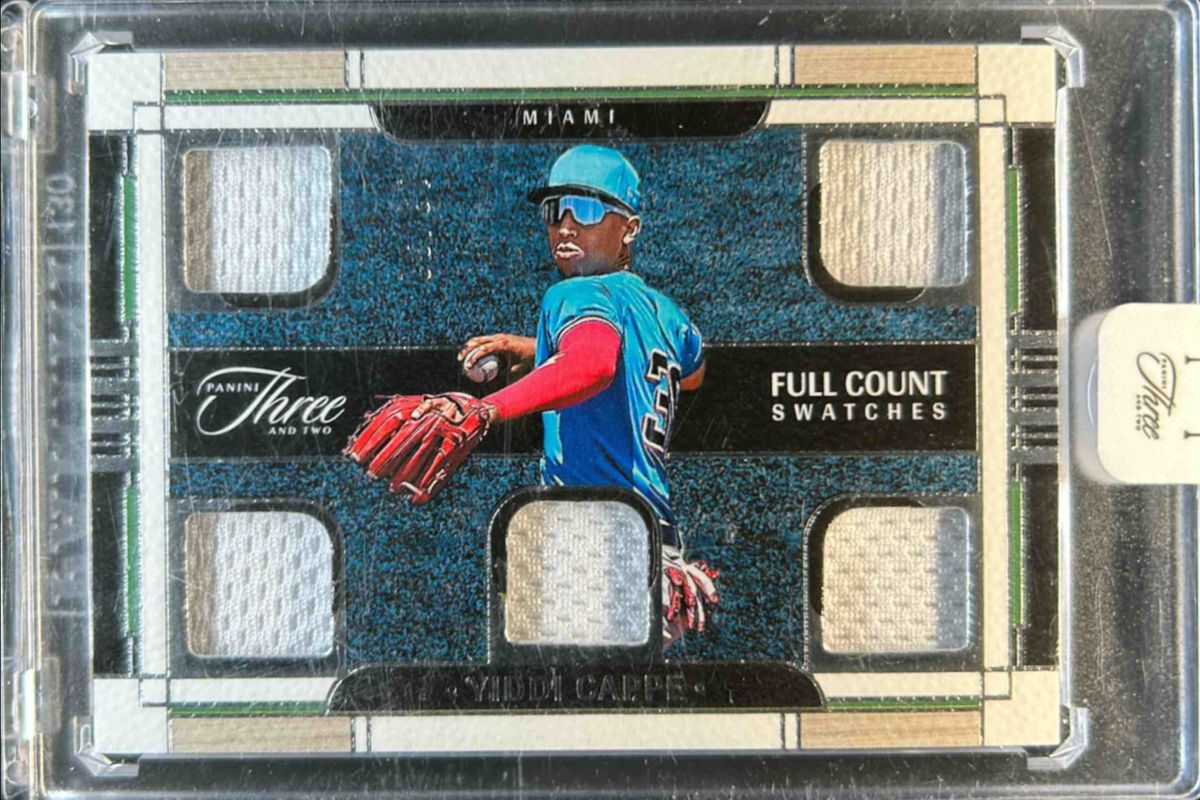 Yiddi Cappe 2024 Panini Three and Two #FCS-YC Full Count Swatches /32 RAW