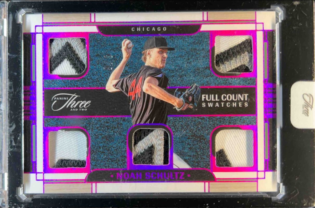 Noah Schultz 2024 Panini Three and Two #FCS-NS Full Count Swatches - Red FOTL /6 RAW