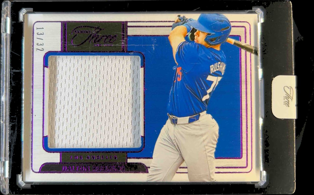 Dalton Rushing 2024 Panini Three and Two #PS-DR Prospect Swatches - Full Count /32 RAW
