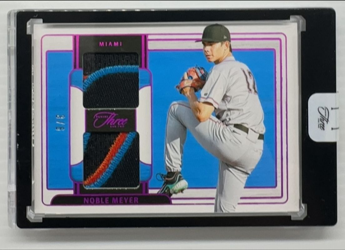 Noble Meyer 2024 Panini Three and Two #PDJ-NM Prospect Dual Jerseys - Red FOTL /6 RAW