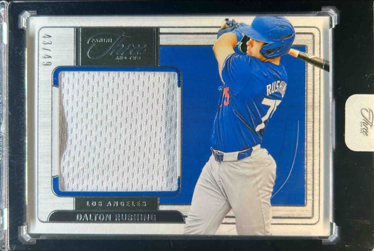 Dalton Rushing 2024 Panini Three and Two #PS-DR Prospect Swatches /49 RAW