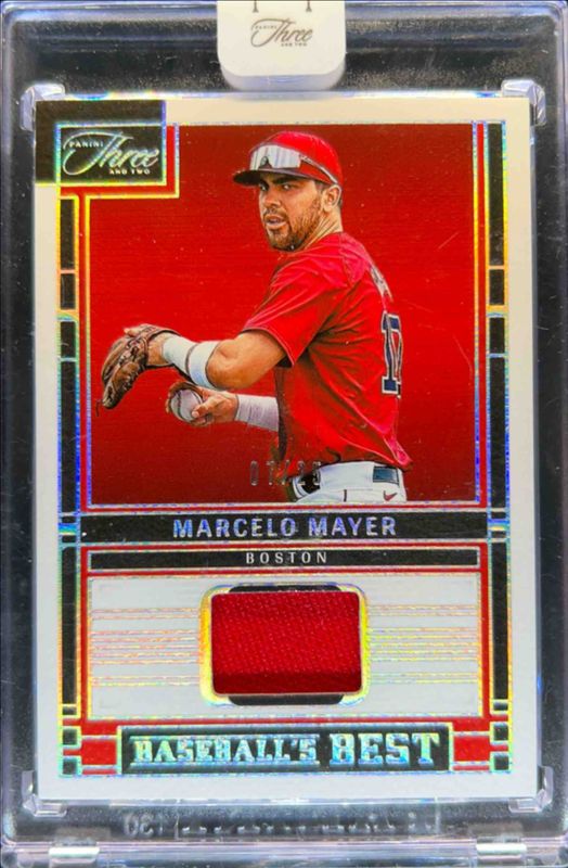Marcelo Mayer 2024 Panini Three and Two #BBM-MM Baseball’s Best Memorabilia - Holo Silver /25 RAW