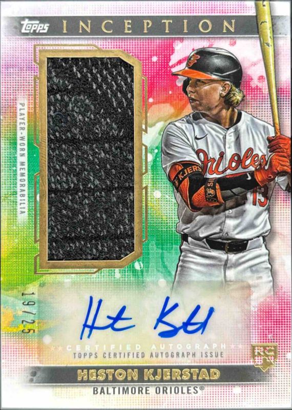 Heston Kjerstad 2024 Topps Inception #AGSR-HK Autographed Game Sock Relic Card /25 Rookie RAW
