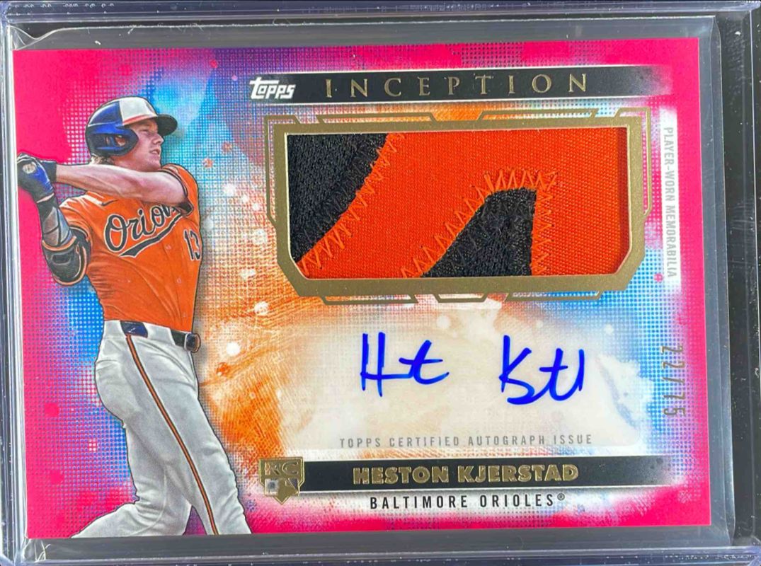 Heston Kjerstad 2024 Topps Inception #APC-HK Autographs Patch Cards - Magenta /75 Rookie RAW