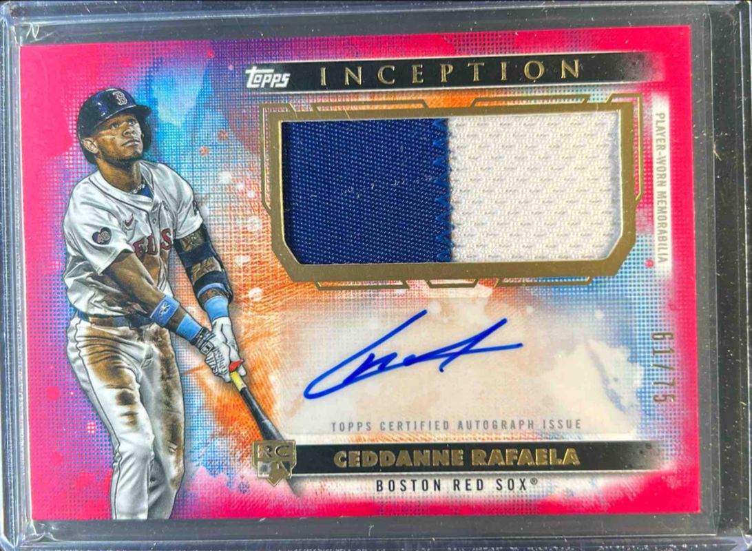 Ceddanne Rafaela 2024 Topps Inception #APC-CR Autographs Patch Cards - Magenta /75 Rookie RAW