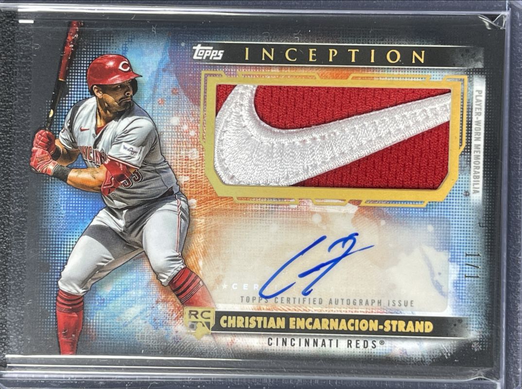 Christian Encarnacion-Strand 2024 Topps Inception #APC-CE Autographs Patch Cards - Inception /1 Rookie RAW
