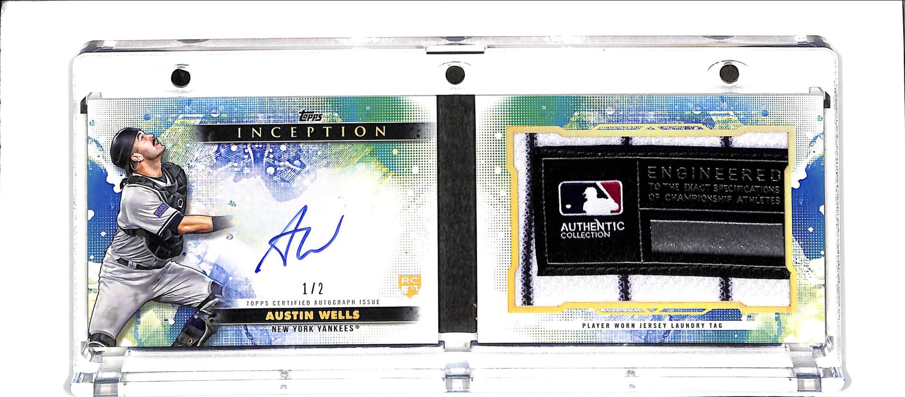 Austin Wells 2024 Topps Inception #ILTBC-AW Autographed Laundry Tag ...