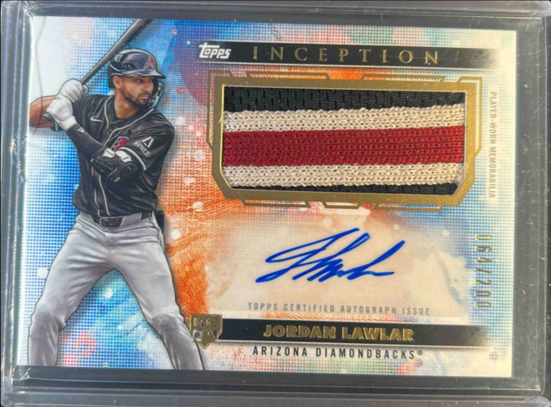 Jordan Lawlar 2024 Topps Inception #APC-JLA Autographs Patch Cards /200 Rookie RAW