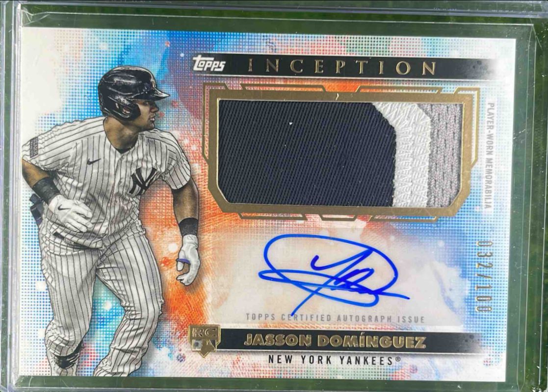 Jasson Dominguez 2024 Topps Inception #APC-JDO Autographs Patch Cards /200 Rookie RAW