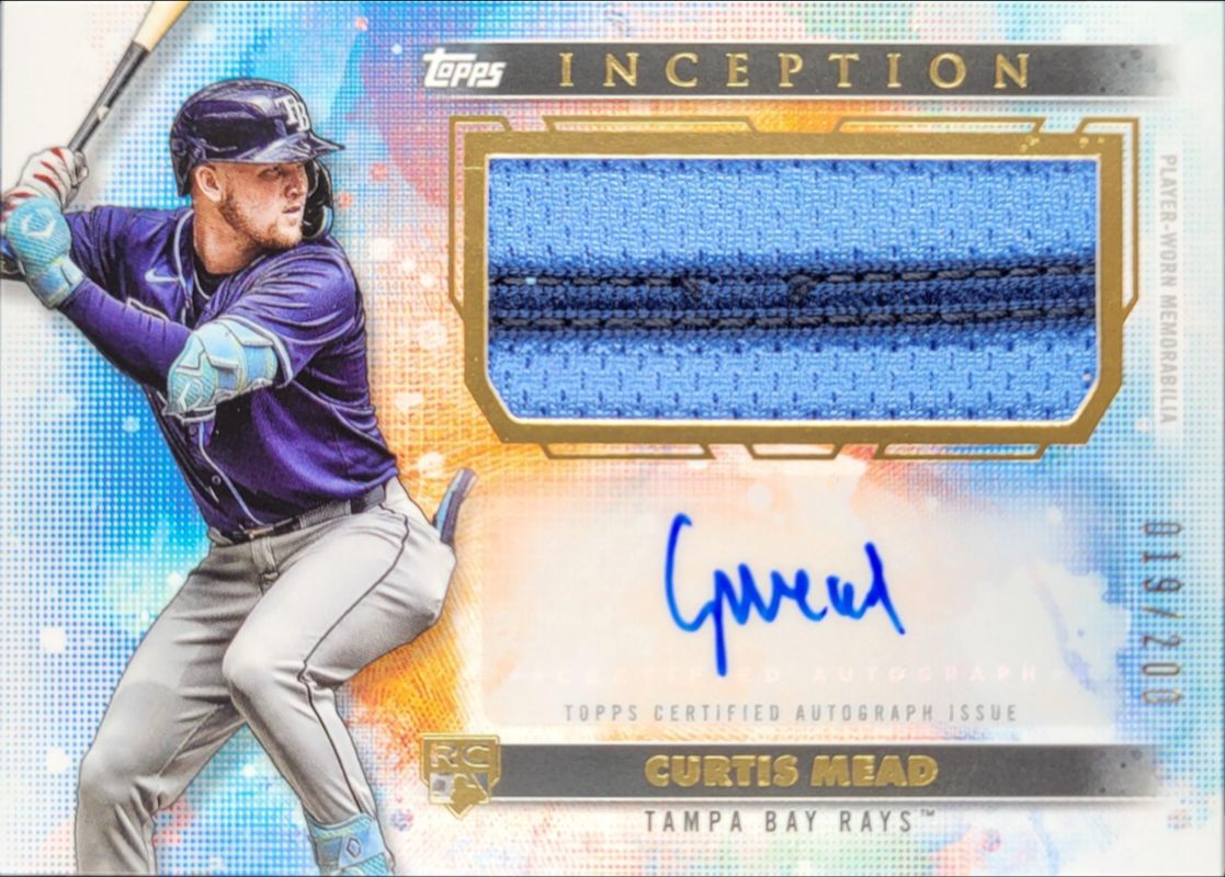 Curtis Mead 2024 Topps Inception #APC-CME Autographs Patch Cards /200 Rookie RAW