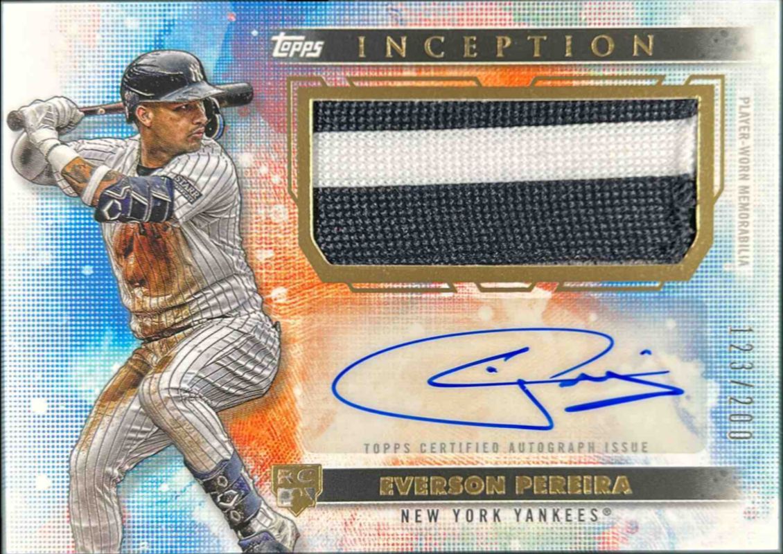 Everson Pereira 2024 Topps Inception #APC-EP Autographs Patch Cards /200 Rookie RAW