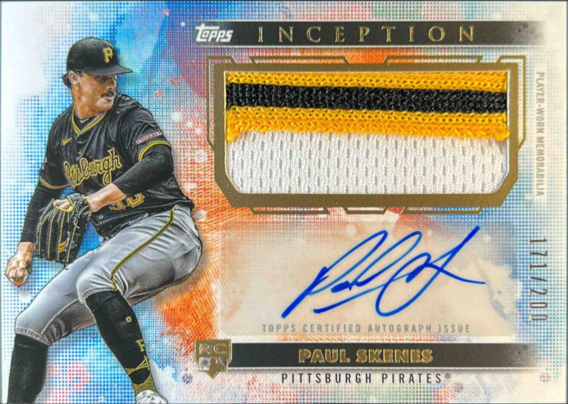 Paul Skenes 2024 Topps Inception #APC-PS Autographs Patch Cards /200 Rookie RAW