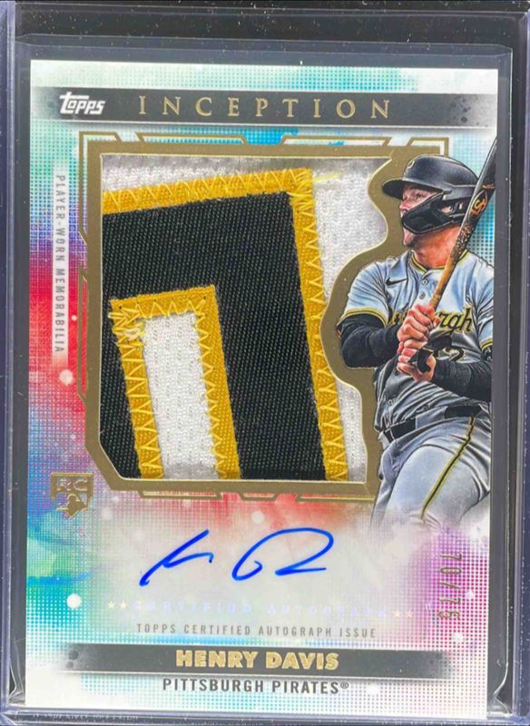 Henry Davis 2024 Topps Inception #AJP-HD Autographed Jumbo Patch Cards /125 Rookie RAW