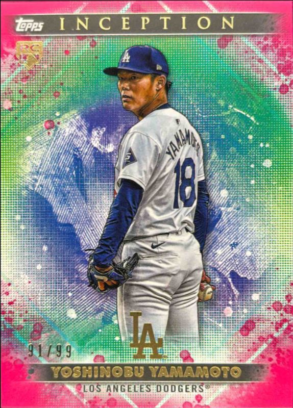 Yoshinobu Yamamoto 2024 Topps Inception #44 Magenta /99 Rookie RAW