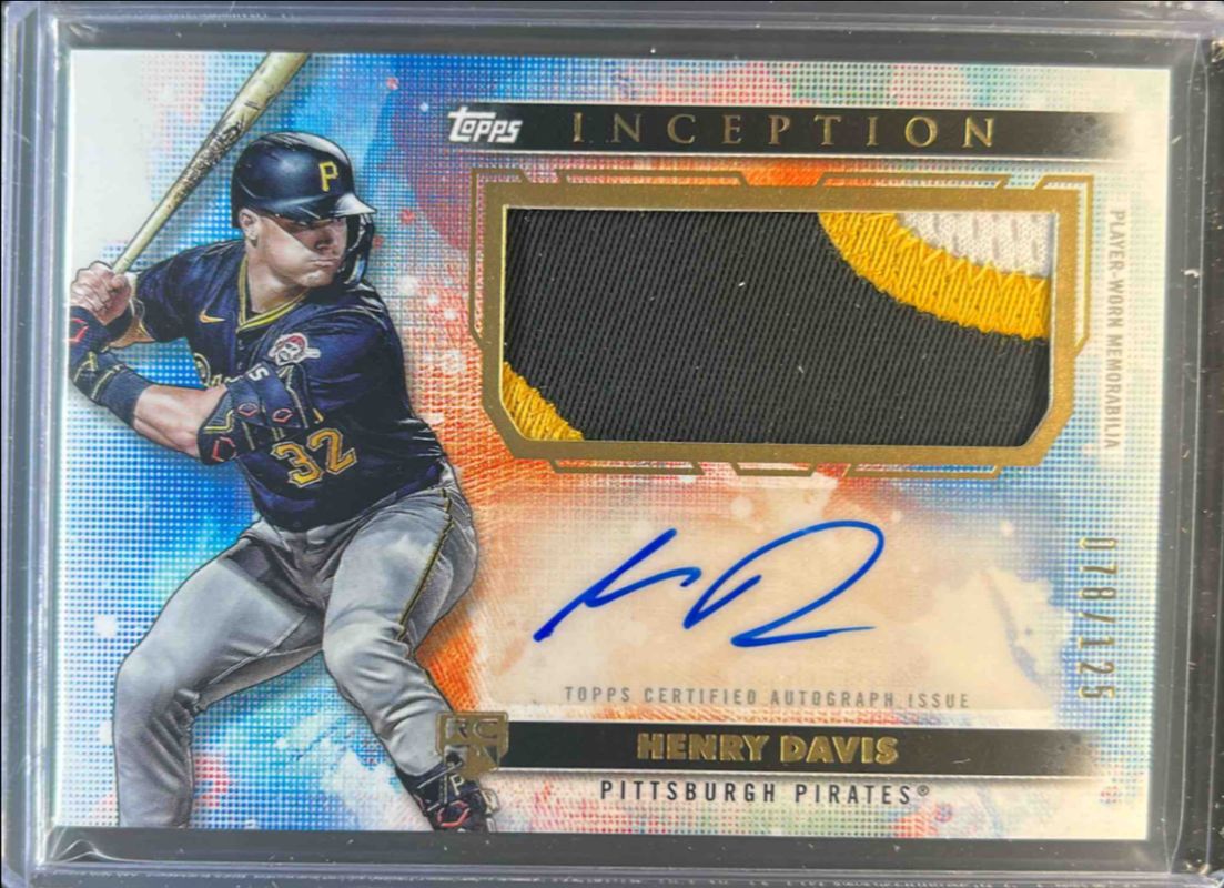 Henry Davis 2024 Topps Inception #APC-HD Autographs Patch Cards /200 Rookie RAW