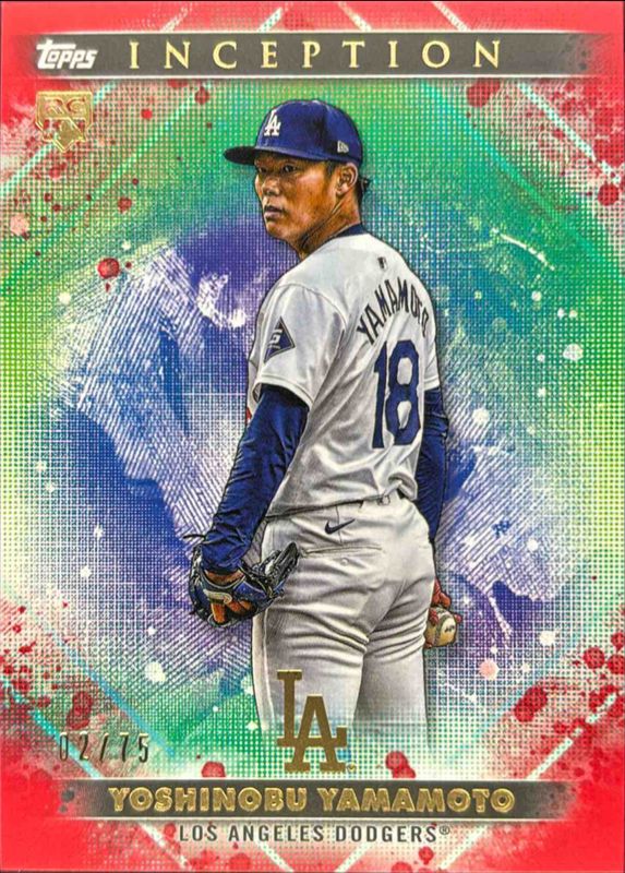 Yoshinobu Yamamoto 2024 Topps Inception #44 Red /75 Rookie RAW