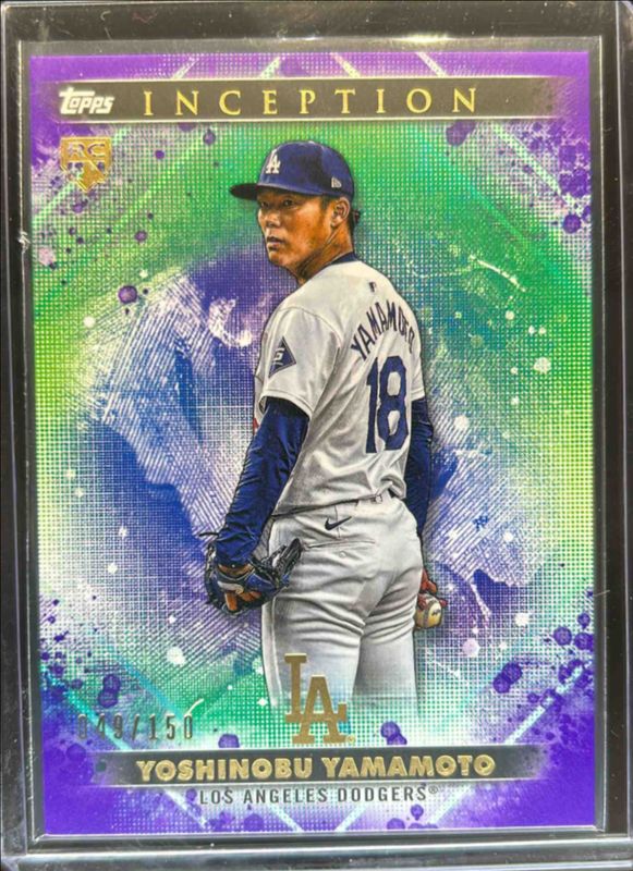 Yoshinobu Yamamoto 2024 Topps Inception #44 Purple /150 Rookie RAW