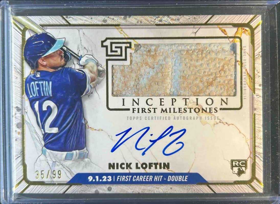 Nick Loftin 2024 Topps Inception #FMAR-NL MLB First Milestones Autographs Relics /99 Rookie RAW