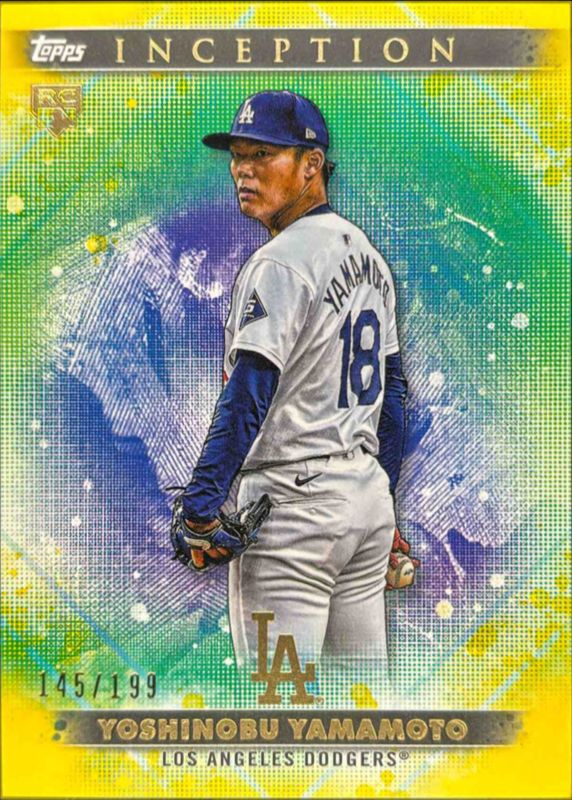 Yoshinobu Yamamoto 2024 Topps Inception #44 Yellow /199 Rookie RAW