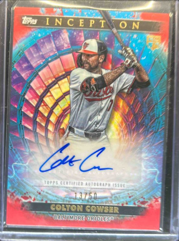 Colton Cowser 2024 Topps Inception #CPA-CC Charged Particles Autographs - Red /50 Rookie RAW