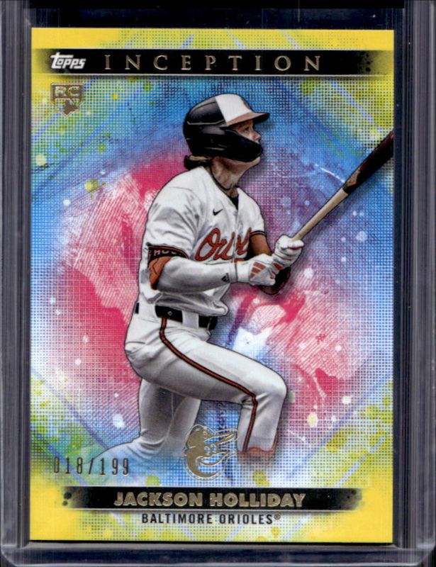 Jackson Holliday 2024 Topps Inception #7 Yellow /199 Rookie RAW