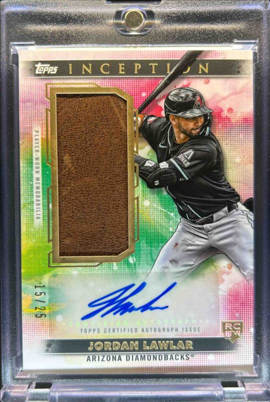 Jordan Lawlar 2024 Topps Inception #AGSR-JLA Autographs Relic Cards Fielding Glove /25 Rookie RAW