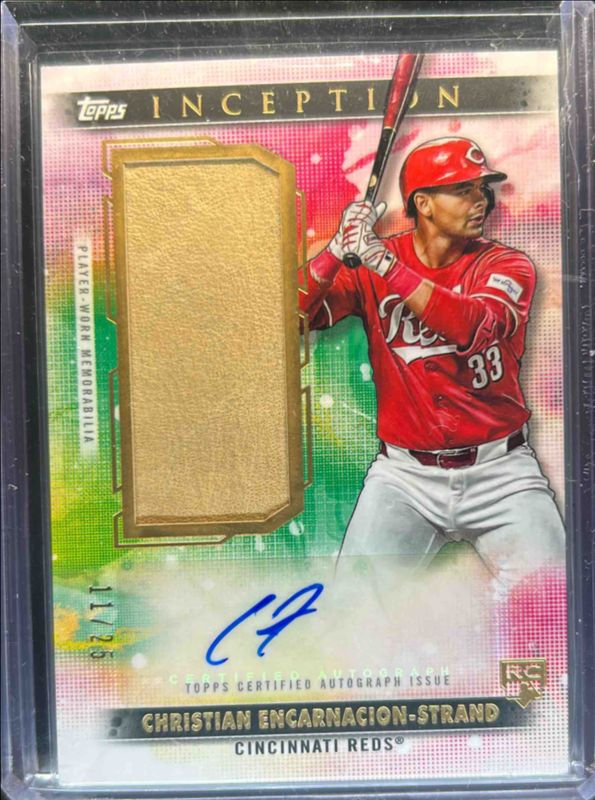 Christian Encarnacion-Strand 2024 Topps Inception #AGSR-CE Autographs Relic Cards Fielding Glove /25 Rookie RAW