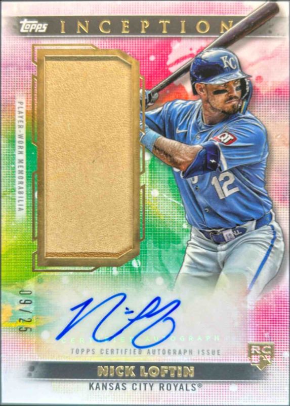 Nick Loftin 2024 Topps Inception #AGSR-NL Autographs Relic Cards Fielding Glove /25 Rookie RAW
