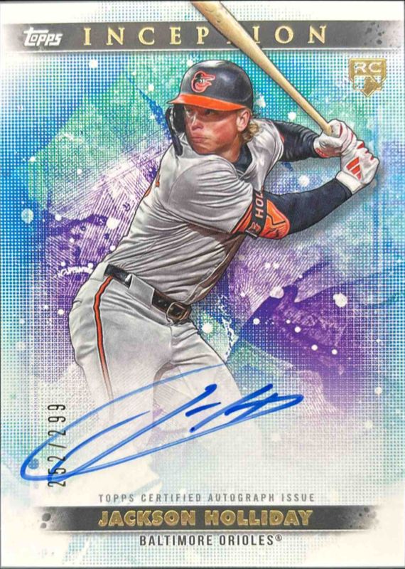 Jackson Holliday 2024 Topps Inception #BRES-JH Base Rookies & Emerging Star Autographs /299 RAW