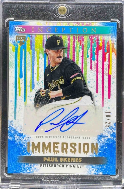 Paul Skenes 2024 Topps Inception #IA-PS Immersion Autographs - Blue /25 Rookie RAW