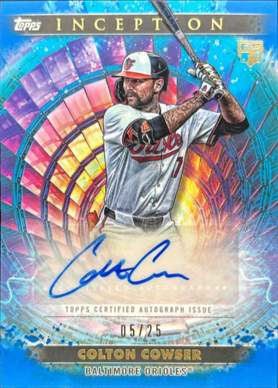 Colton Cowser 2024 Topps Inception #CPA-CC Charged Particles Autographs - Blue /25 Rookie RAW
