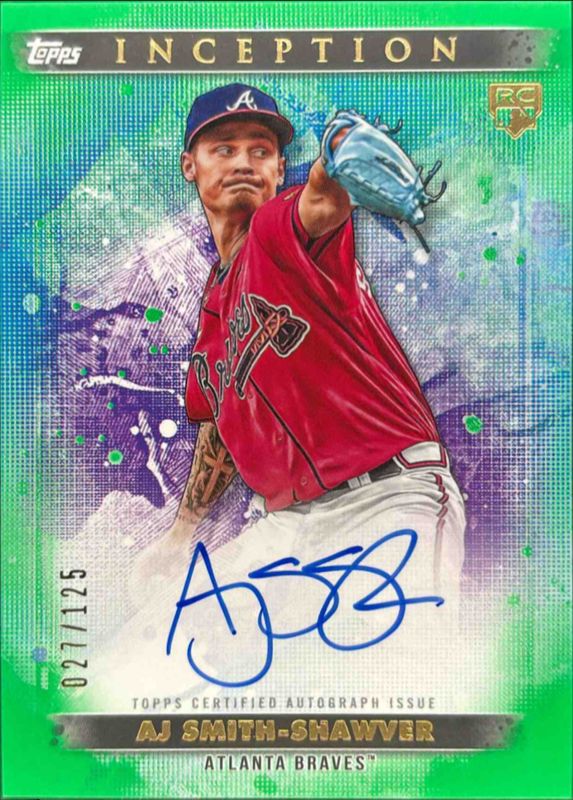 AJ Smith-Shawver 2024 Topps Inception #BRES-AS Base Rookies & Emerging Star Autographs - Green /125 RAW