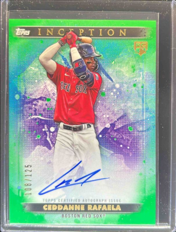 Ceddanne Rafaela 2024 Topps Inception #BRES-CRA Base Rookies & Emerging Star Autographs - Green /125 RAW