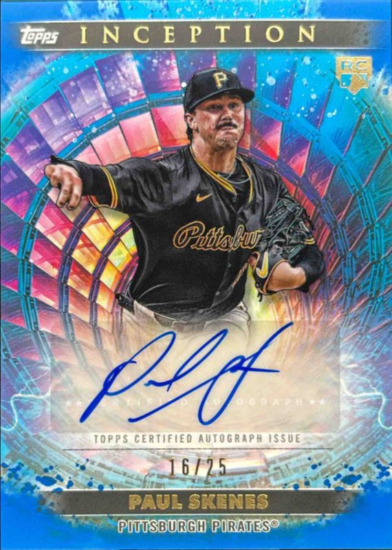 Paul Skenes 2024 Topps Inception #CPA-PS Charged Particles Autographs - Blue /25 Rookie RAW